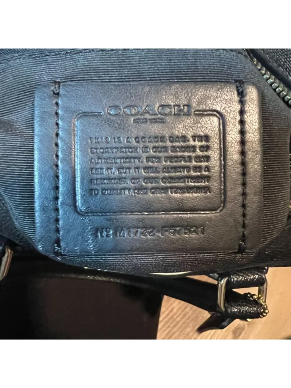 Coach Black Leather Satchel With Gold-Tone Hardware & Top Handles